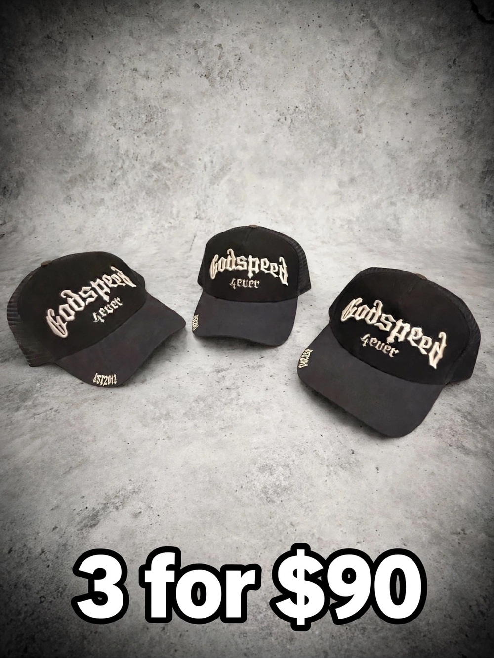 Godspeed Embroidered Black Baseball Cap
